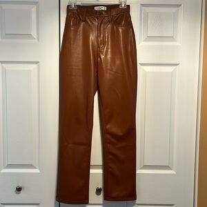 Abercrombie & Fitch 90’s Straight Ultra High Rise Faux Leather Pants
